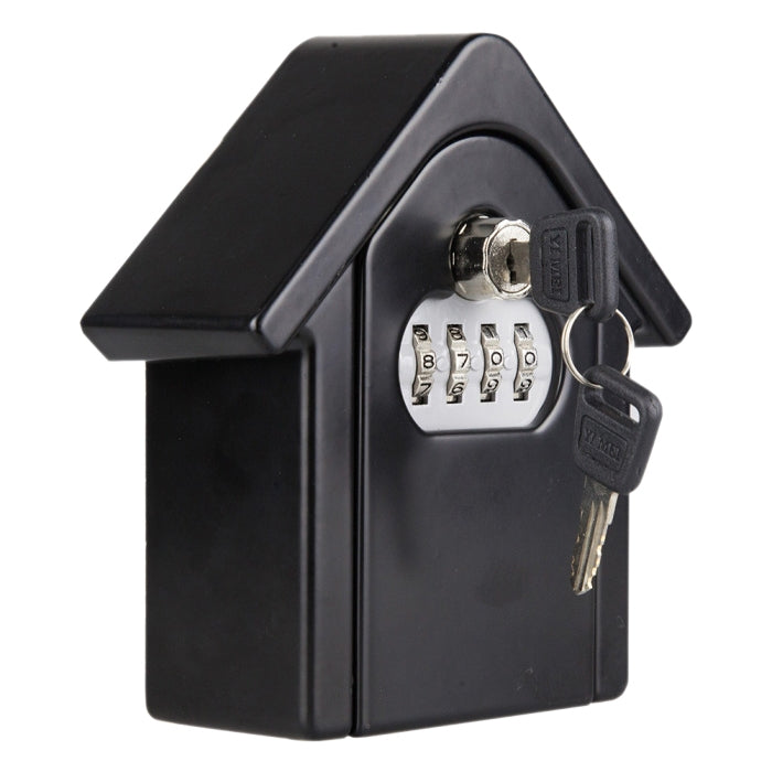 Caja de almacenamiento con cerradura de contraseña en forma de cabaña, caja de seguridad para gabinete de pared, con 1 llave