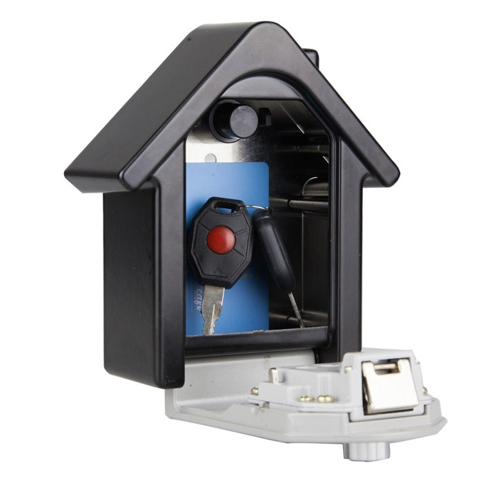 Caja de almacenamiento con cerradura de contraseña en forma de cabaña, caja de seguridad para gabinete de pared, con 1 llave