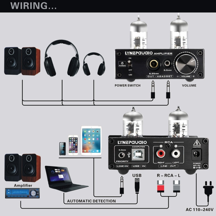LINEPAUDIO A962 HiFi 6J9 tubo de vacío amplificador de auriculares USB ASIO tarjeta de sonido, A962