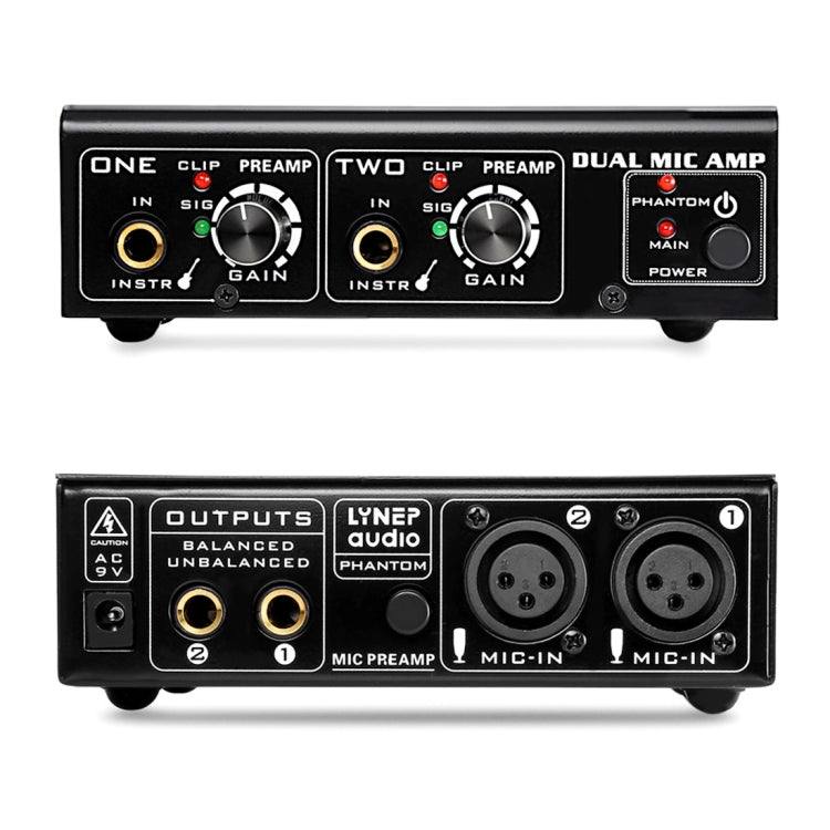 LINEPAUDIO A961 Amplificador de micrófono de 2 canales Guitarra eléctrica Amplificador de bajo eléctrico, A961