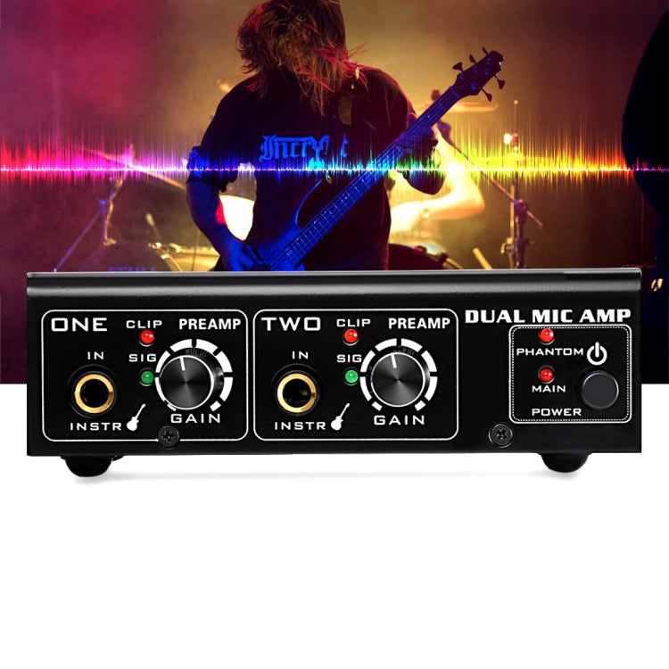 LINEPAUDIO A961 Amplificador de micrófono de 2 canales Guitarra eléctrica Amplificador de bajo eléctrico, A961