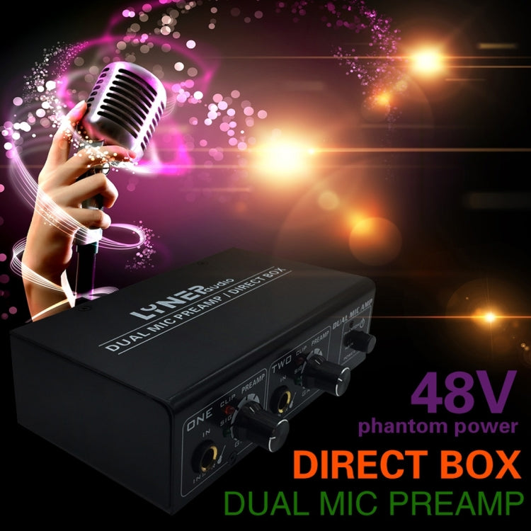 LINEPAUDIO A961 Amplificador de micrófono de 2 canales Guitarra eléctrica Amplificador de bajo eléctrico, A961