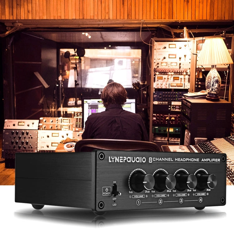 LINEPAUDIO A966 Pro Amplificador de auriculares de ocho canales Distribuidor de auriculares Amplificador de señal, A966