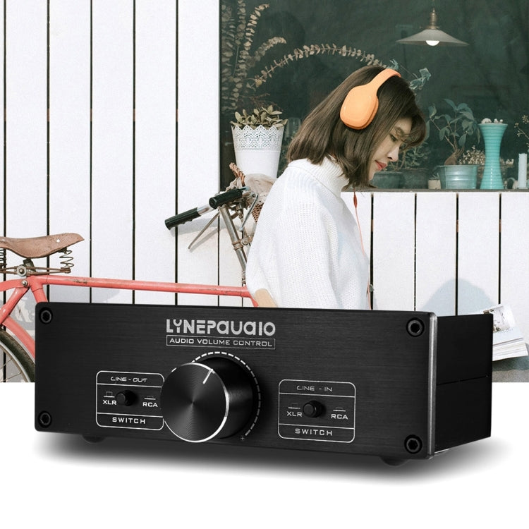 LINEPAUDIO A967 Preamplificador pasivo totalmente balanceado Altavoz activo Controlador de volumen de dos canales, A967