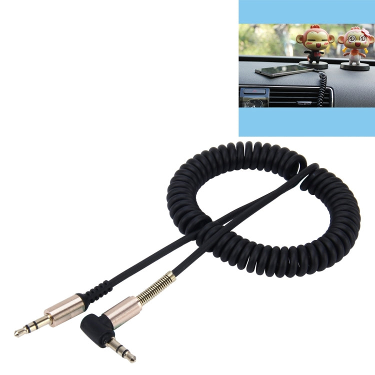 Cable en espiral retráctil AUX de audio con conector macho a macho de 3,5 mm y 3 polos, longitud: 1,5 m, Length: 1.5m(Black), Length: 1.5m (Red)