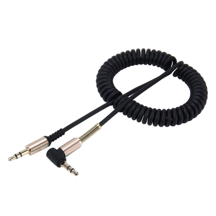 Cable en espiral retráctil AUX de audio con conector macho a macho de 3,5 mm y 3 polos, longitud: 1,5 m, Length: 1.5m(Black), Length: 1.5m (Red)