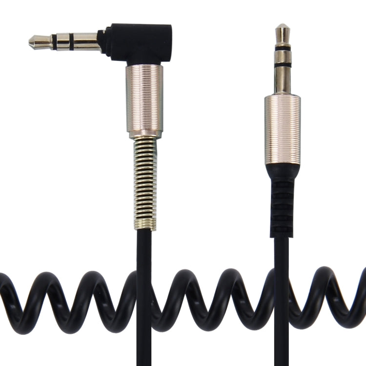 Cable en espiral retráctil AUX de audio con conector macho a macho de 3,5 mm y 3 polos, longitud: 1,5 m, Length: 1.5m(Black), Length: 1.5m (Red)