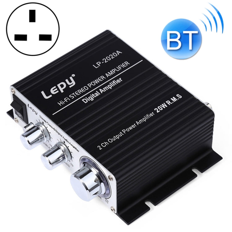 LP-2020A Audio amplificador HIFI para coche/hogar, compatible con MP3, enchufe británico con fuente de alimentación 3A, UK Plug