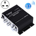 LP-2020A Audio amplificador HIFI para coche/hogar, compatible con MP3, enchufe británico con fuente de alimentación 3A, UK Plug