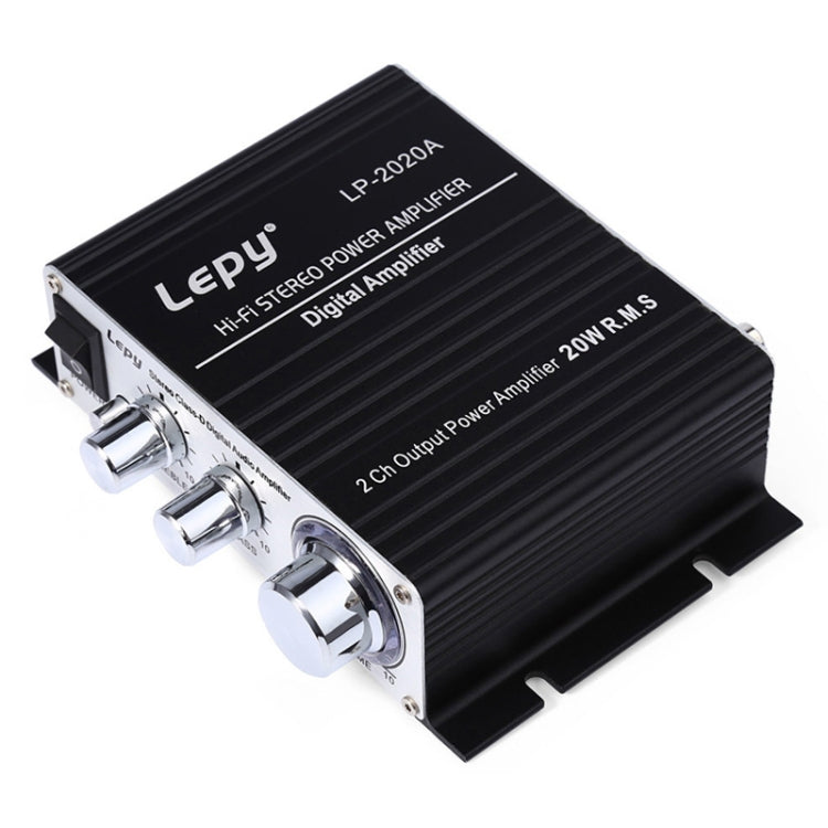 LP-2020A Audio amplificador HIFI para coche/hogar, compatible con MP3, enchufe británico con fuente de alimentación 3A, UK Plug