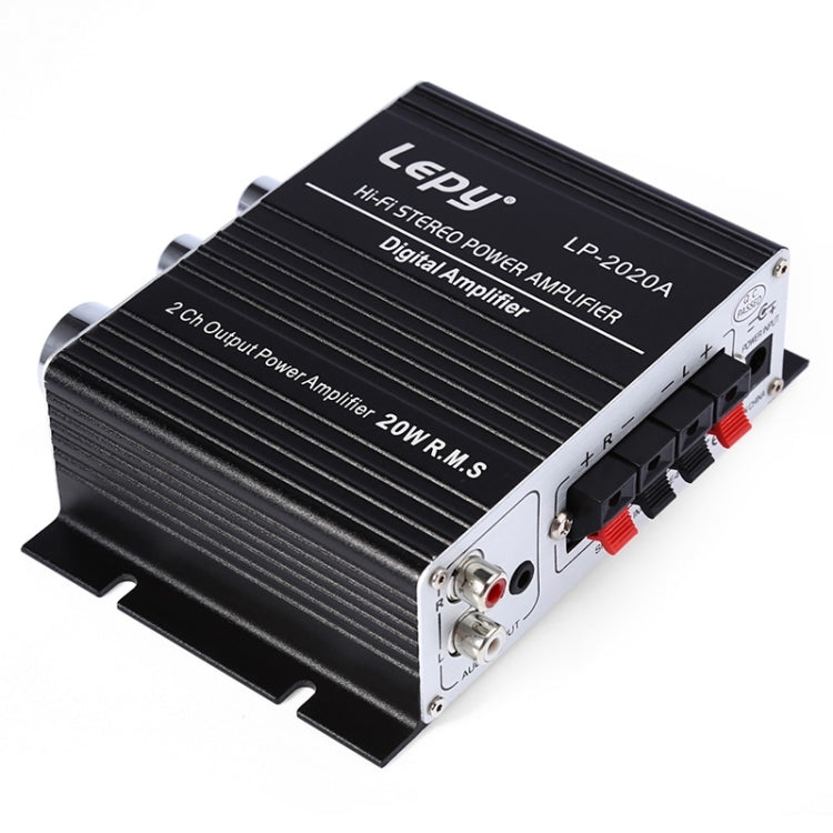 LP-2020A Audio amplificador HIFI para coche/hogar, compatible con MP3, enchufe británico con fuente de alimentación 3A, UK Plug