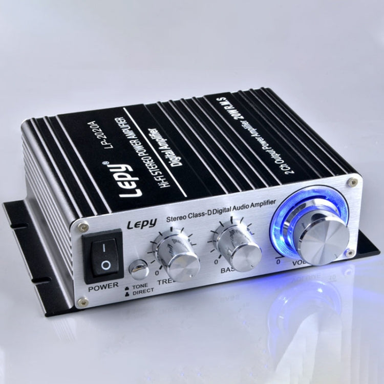 LP-2020A Audio amplificador HIFI para coche/hogar, compatible con MP3, enchufe británico con fuente de alimentación 3A, UK Plug