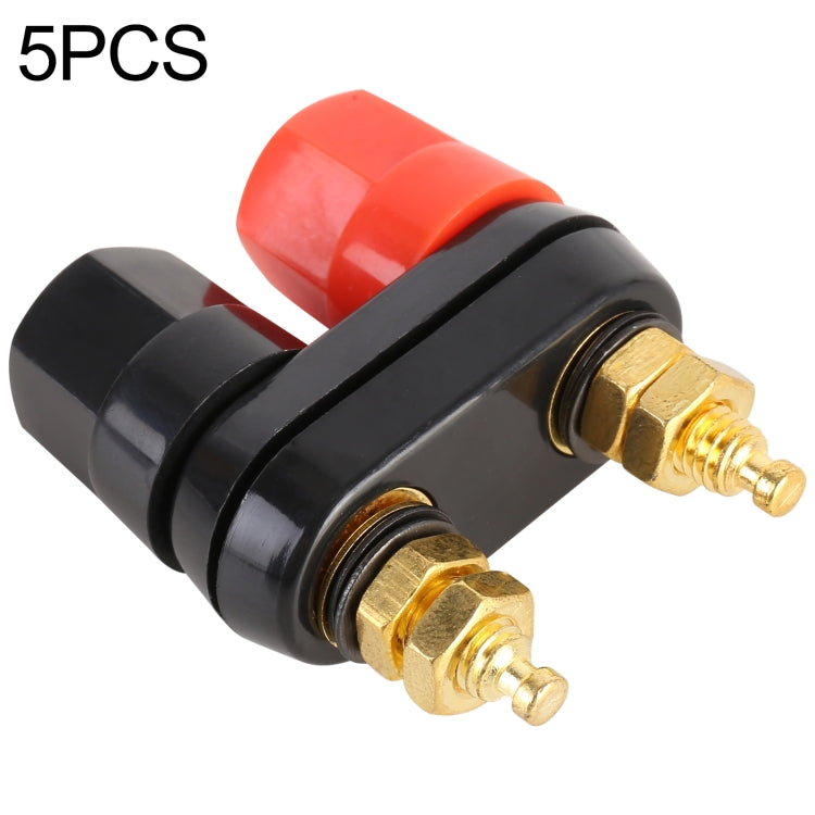 5 uds. Terminales dobles para coche, conector hexagonal rojo y negro, amplificador, Terminal, conector para altavoz