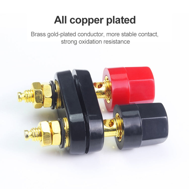 5 uds. Terminales dobles para coche, conector hexagonal rojo y negro, amplificador, Terminal, conector para altavoz