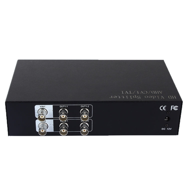 Divisor de señal de vídeo coaxial AHD / CVI / TVI 2 en 4, 2 into 4
