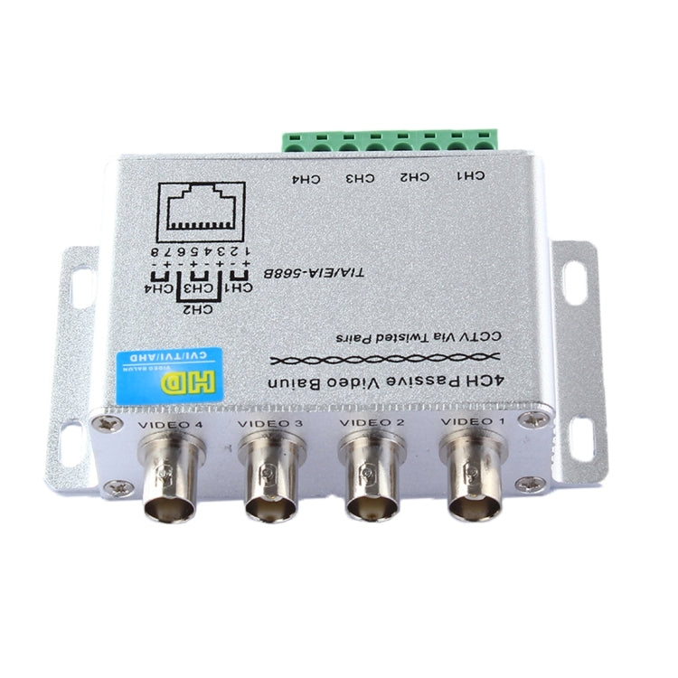 Balun de vídeo pasivo HD204A HD-CVI/TVI/AHD CCTV 4CH, HD204A