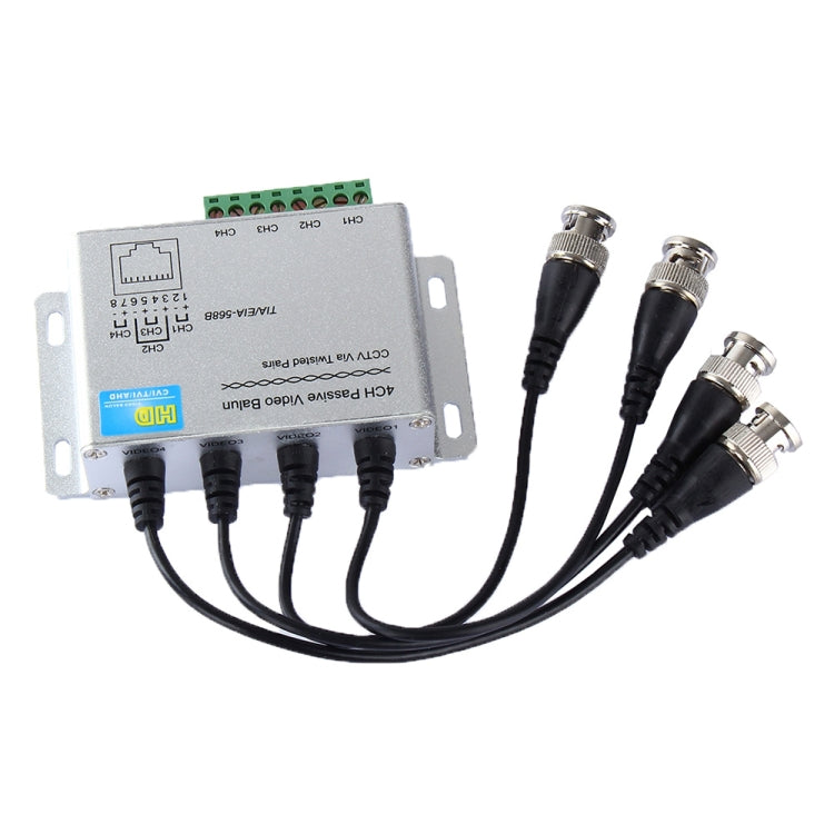 HD204A-F HD-CVI/TVI/AHD CCTV 4CH UTP Balun de vídeo pasivo, HD204A-F