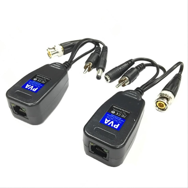 2 PCS Anpwoo 205PVA 3 en 1 Potencia + Video + Audio Balun HD-CVI/AHD/CVI Transceptor trenzado pasivo, 205PVA Transceiver
