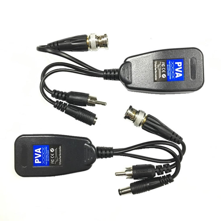 2 PCS Anpwoo 205PVA 3 en 1 Potencia + Video + Audio Balun HD-CVI/AHD/CVI Transceptor trenzado pasivo, 205PVA Transceiver