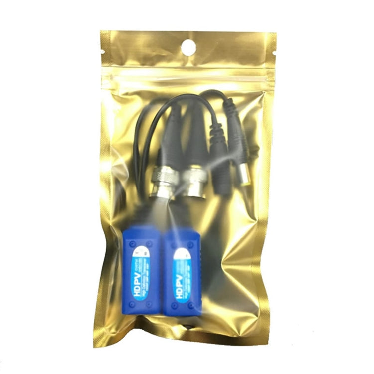 2 PCS Anpwoo 500PV Empalmable 2 en 1 Potencia + Video Balun HD-CVI/AHD/TVI Transceptor trenzado pasivo, 500PV