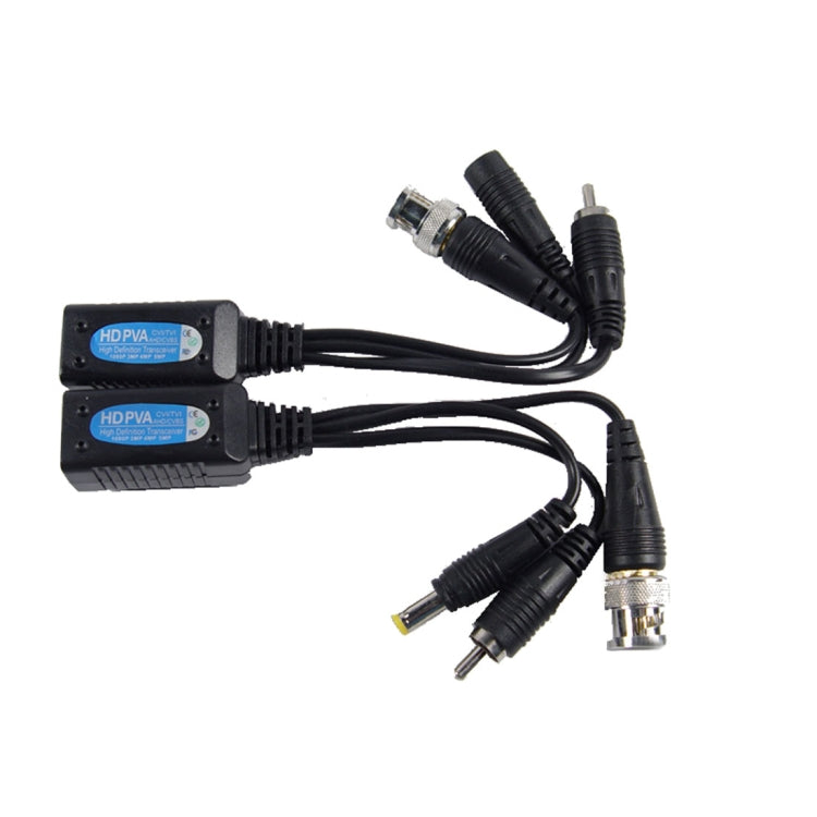 2 PCS Anpwoo 500PVA Empalmable 3 en 1 Potencia + Video + Audio Balun HD-CVI/AHD/TVI Transceptor trenzado pasivo, 500PVA