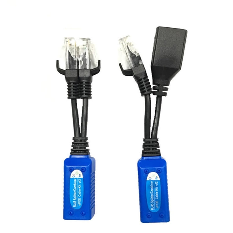 2 PCS Anpwoo UPOE02 Transceptor trenzado pasivo empalmable 2 en 1 POE (alimentación + Ethernet), UPOE02