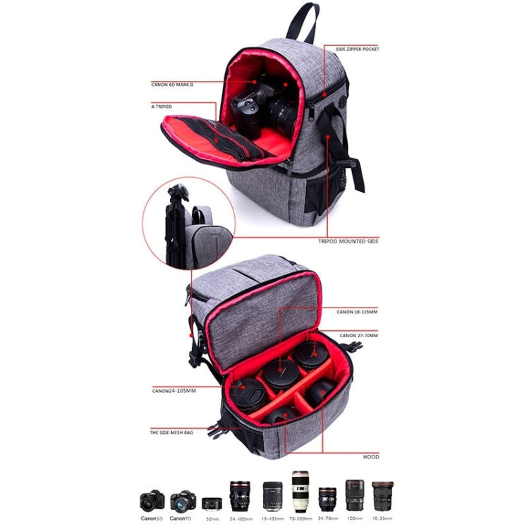 Mochila multifuncional impermeable de nailon para hombro, funda acolchada a prueba de golpes para cámara, bolsa para cámaras Nikon, Canon, DSLR