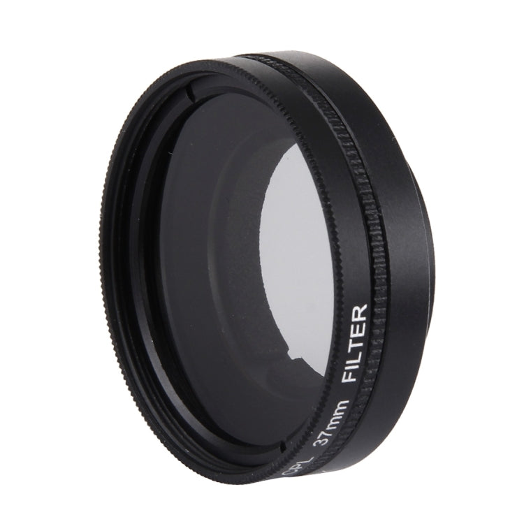 JUNESTAR para Xiaomi Xiaoyi Yi II 4K Cámara de acción deportiva Filtro CPL profesional de 37 mm + tapa protectora de lente, CPL Filter+Lens Cap