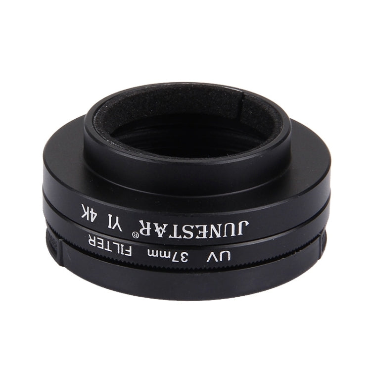 JUNESTAR para Xiaomi Xiaoyi Yi II 4K Cámara de acción deportiva Filtro UV profesional de 37 mm + tapa protectora de lente, UV Filter+Lens Cap