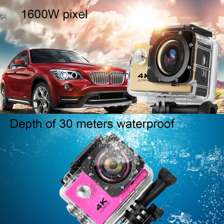 F60 Pantalla de 2,0 pulgadas Videocámara con cámara de acción deportiva WiFi gran angular de 170 grados con carcasa impermeable, compatible con tarjeta Micro SD de 64 GB, F60 (Yellow), F60 (White), F60 (Silver), F60 (Magenta), F60 (Blue), F60 (Gold)   ...