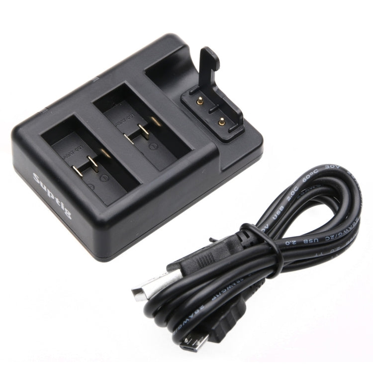 Cargador de Baterías Dual + Cargador de Mando a Distancia con Cable USB para GoPro HERO7 Black /6 /5 (AHDBT-501), Pilas no incluidas, Battery+Remote Control Charger