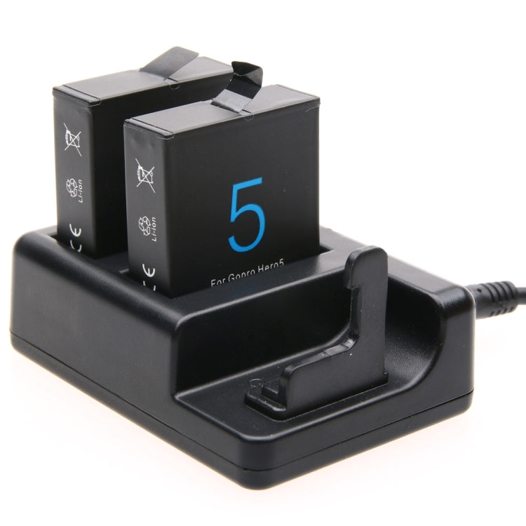 Cargador de Baterías Dual + Cargador de Mando a Distancia con Cable USB para GoPro HERO7 Black /6 /5 (AHDBT-501), Pilas no incluidas, Battery+Remote Control Charger