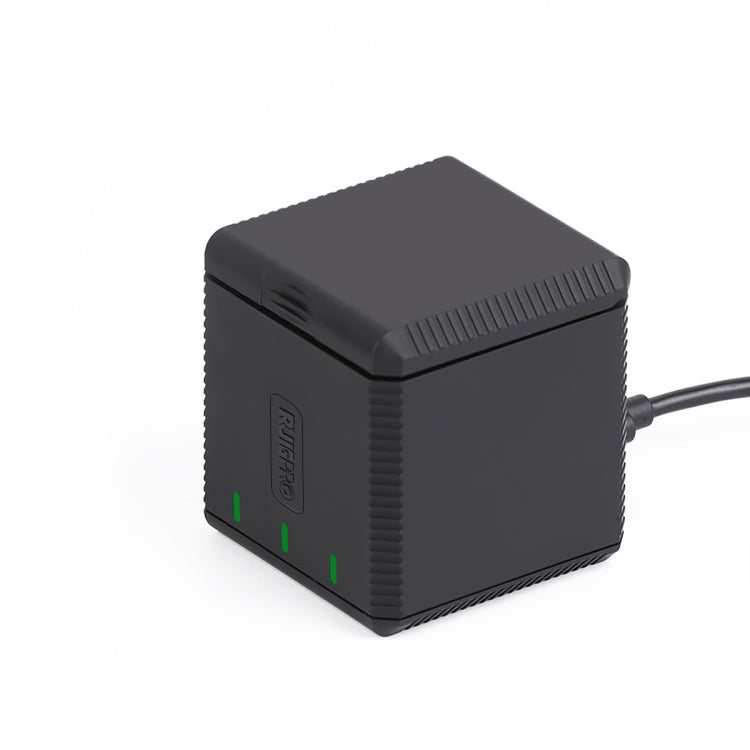 RUIGPRO Caja de cargador de carcasa de baterías triples USB con cable y luz indicadora para GoPro HERO9 Black / HERO10 Black