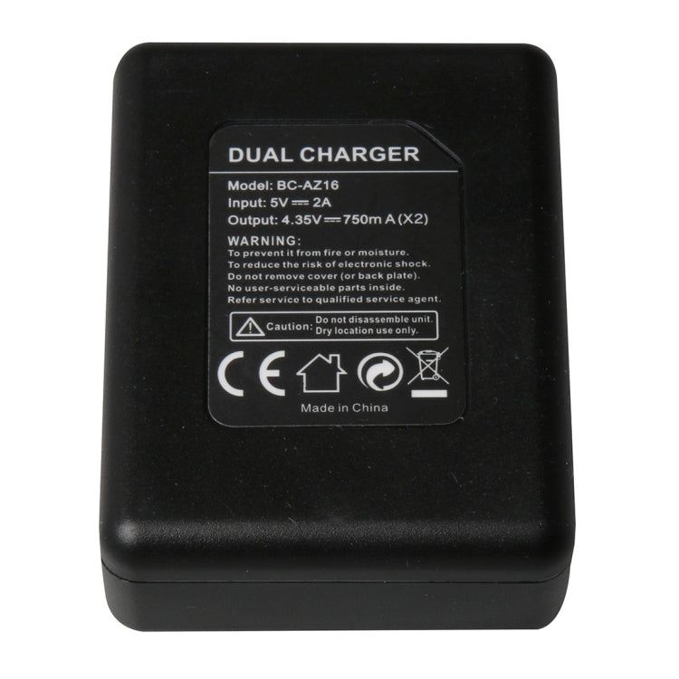 BC-AZ16 Cámara Digital Cargador de Baterías Dual USB para Xiaomi Xiaoyi II 4K, For Xiaomi Xiaoyi II 4K