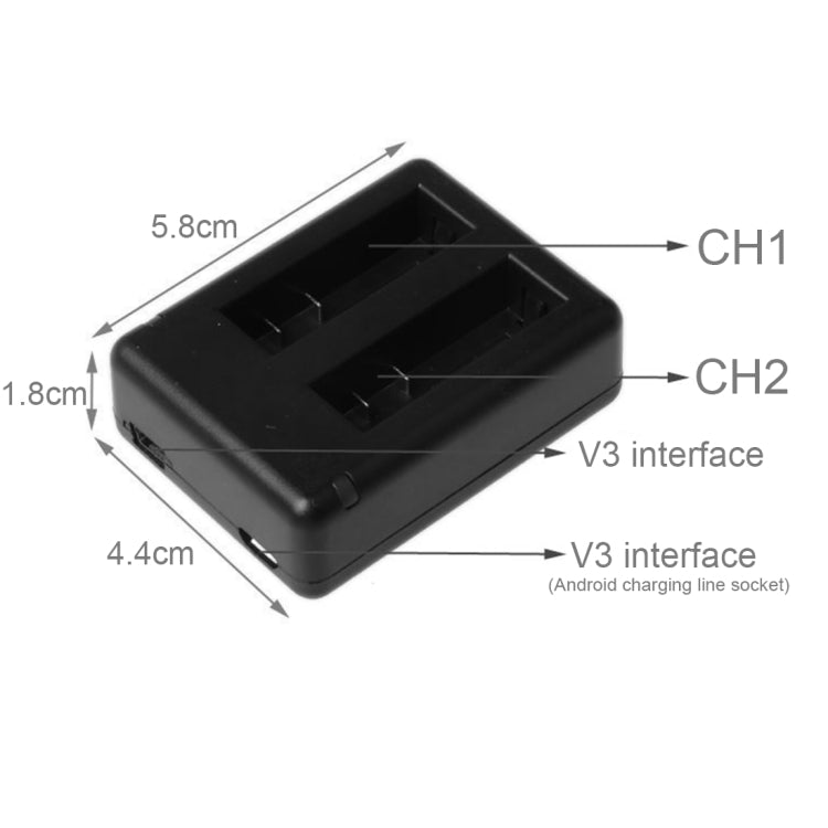 BC-AZ16 Cámara Digital Cargador de Baterías Dual USB para Xiaomi Xiaoyi II 4K, For Xiaomi Xiaoyi II 4K