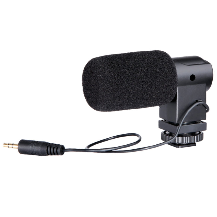 BOYA BY-V01 Micrófono de condensador estéreo X/Y con soporte de zapata fría integrado y parabrisas para teléfonos inteligentes, cámaras DSLR y cámaras de vídeo, BY-V01