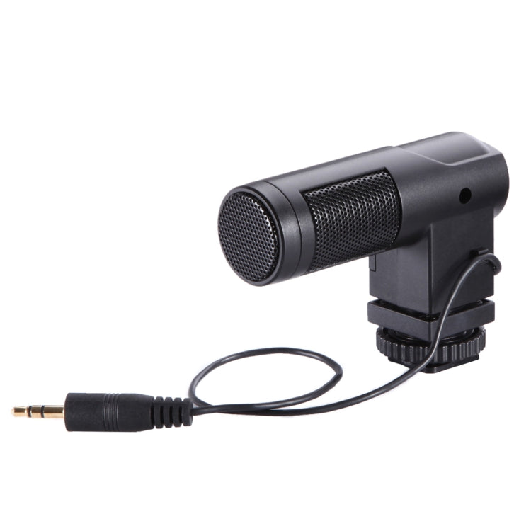 BOYA BY-V01 Micrófono de condensador estéreo X/Y con soporte de zapata fría integrado y parabrisas para teléfonos inteligentes, cámaras DSLR y cámaras de vídeo, BY-V01