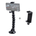 Soporte de abrazadera flexible con mordazas de ventosa extendidas y abrazadera para teléfono con zapata fría, Extended Suction Cup Mount with Cold Shoe Phone Clamp