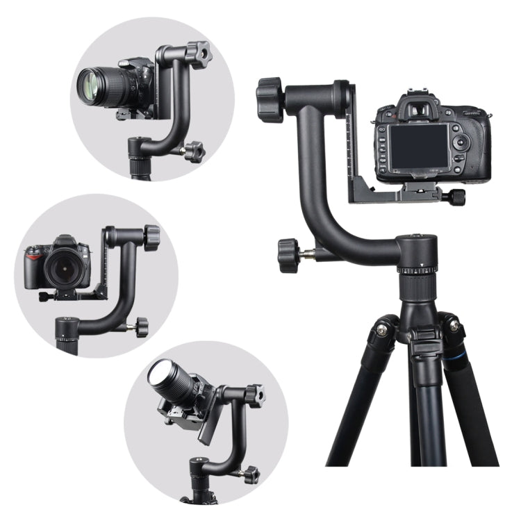 YELANGU Cabezal de trípode cardán horizontal de 360 grados para cámaras domésticas DV y SLR, YLG0401E