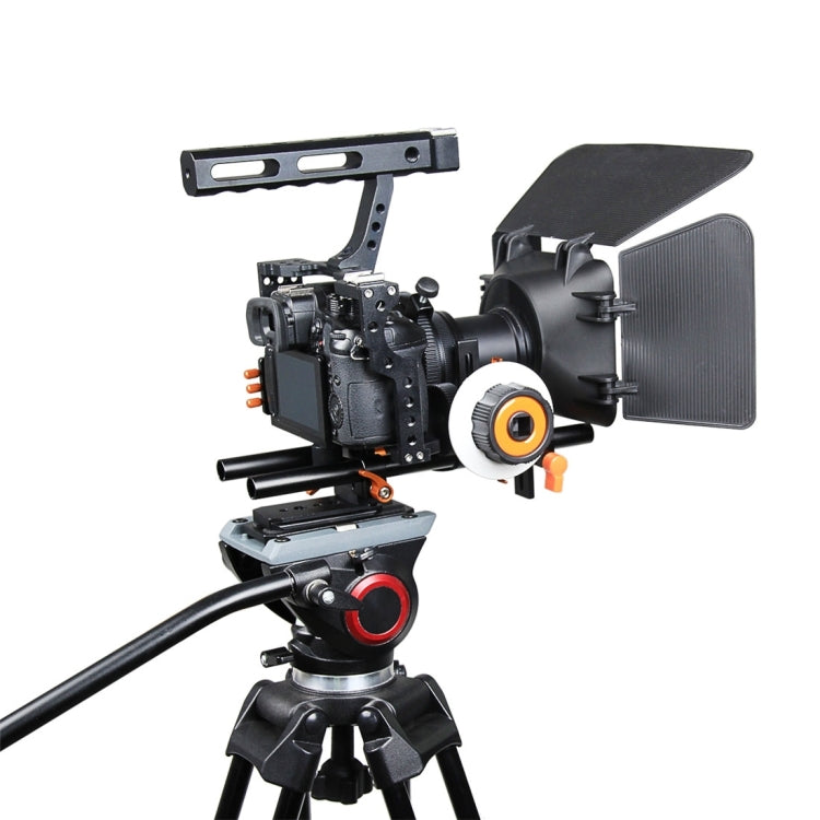 El juego de jaula YELANGU YLG1105A A7 incluye estabilizador de jaula para cámara de video / enfoque de seguimiento / caja mate para Sony GH4 / A7S / A7 / A7R / A72 / A7RII / A7SII / A6000 / A6500 / A6300 / A7R3 / A7S3 / A7R4