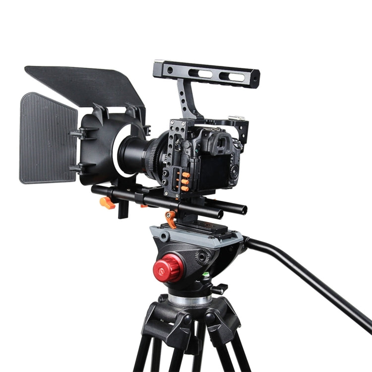 El juego de jaula YELANGU YLG1105A A7 incluye estabilizador de jaula para cámara de video / enfoque de seguimiento / caja mate para Sony GH4 / A7S / A7 / A7R / A72 / A7RII / A7SII / A6000 / A6500 / A6300 / A7R3 / A7S3 / A7R4