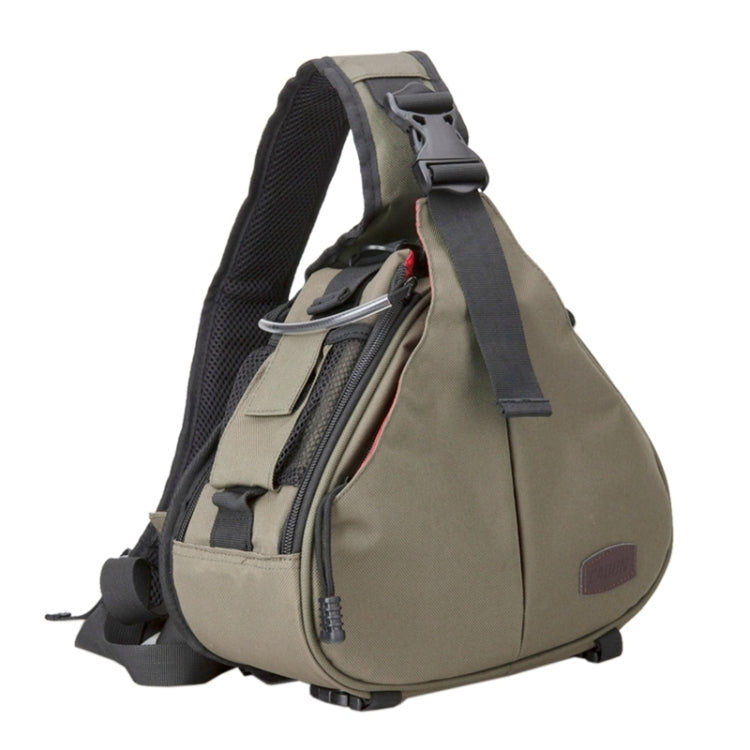 CADEN Forma de triángulo Tscope Sling Hombro Cruz Bolsas para cámaras digitales Estuche Bolsa suave con cubierta para lluvia para Canon Nikon Sony K1, Tamaño: 36 * 31 * 15 cm