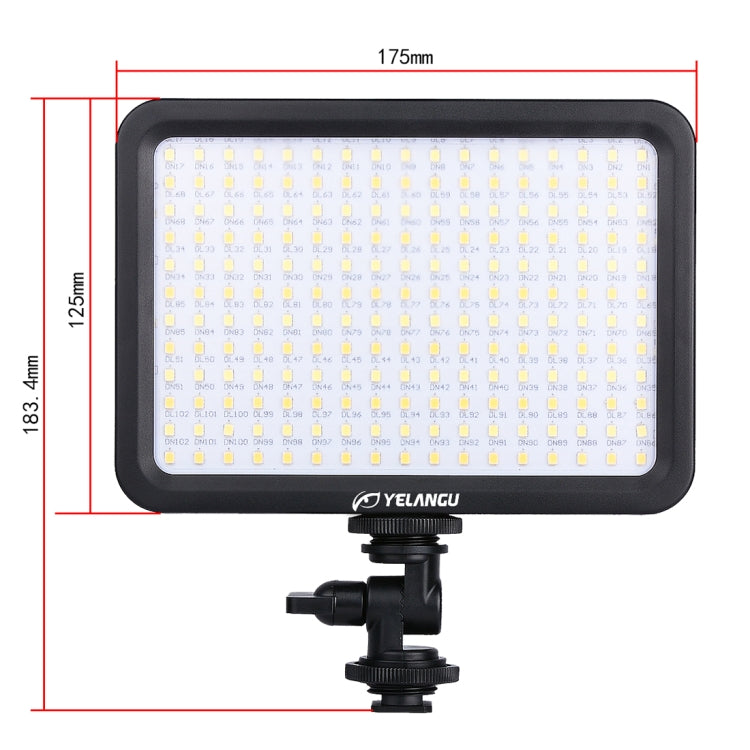 YELANGU YLG0504B 204 LED 1000LM 3300-5600K No Polar Luz de estudio regulable Luz de vídeo y fotografía para cámaras Canon, Nikon, DSLR, 204 LEDs
