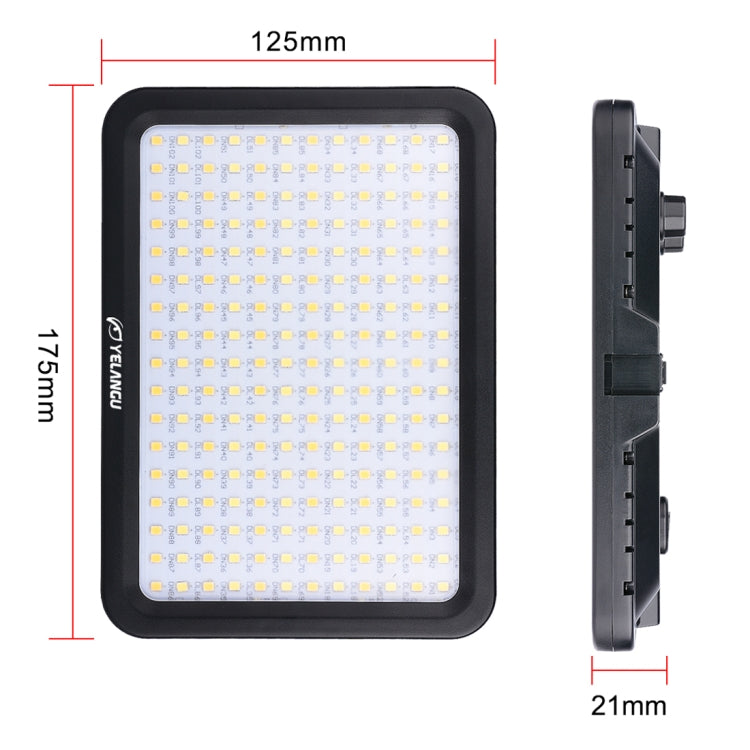 YELANGU YLG0504B 204 LED 1000LM 3300-5600K No Polar Luz de estudio regulable Luz de vídeo y fotografía para cámaras Canon, Nikon, DSLR, 204 LEDs