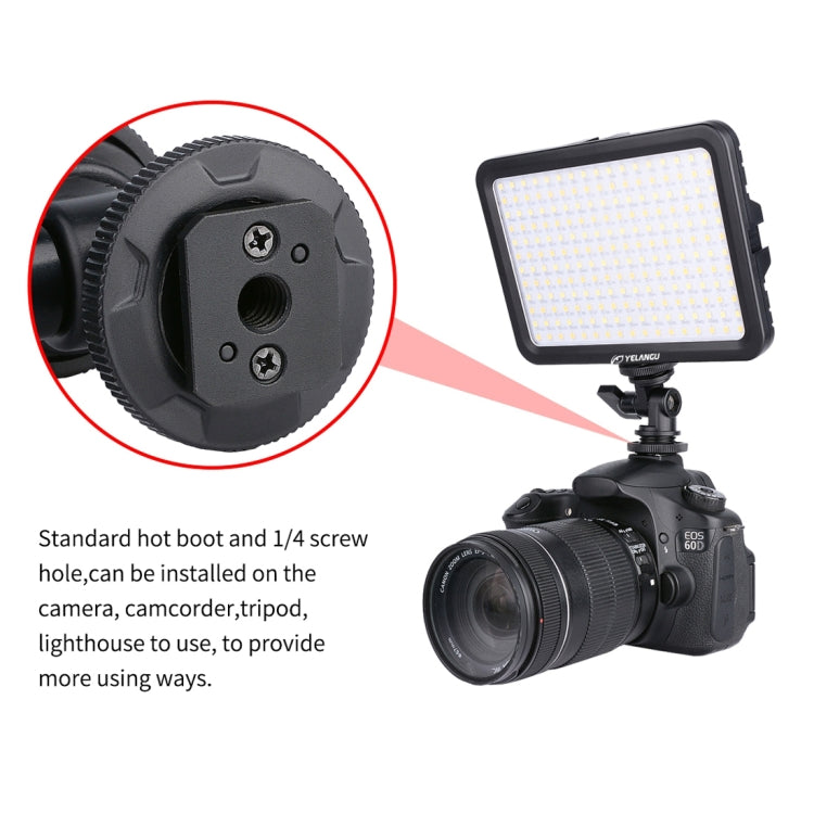 YELANGU YLG0504B 204 LED 1000LM 3300-5600K No Polar Luz de estudio regulable Luz de vídeo y fotografía para cámaras Canon, Nikon, DSLR, 204 LEDs