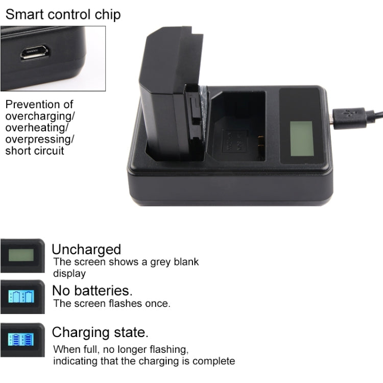 Cargador de batería con pantalla LCD digital de doble canal con puerto USB para batería Sony NP-FZ100, compatible con Sony A9 (ILCE-9), Dual NP-FZ100 Battery