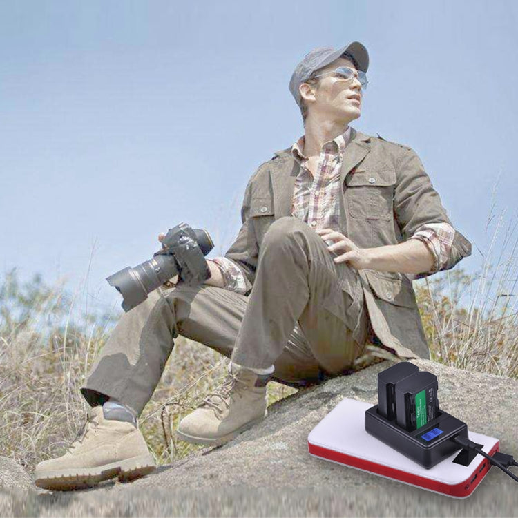 Cargador de batería con pantalla LCD digital de doble canal con puerto USB para batería Sony NP-FZ100, compatible con Sony A9 (ILCE-9), Dual NP-FZ100 Battery