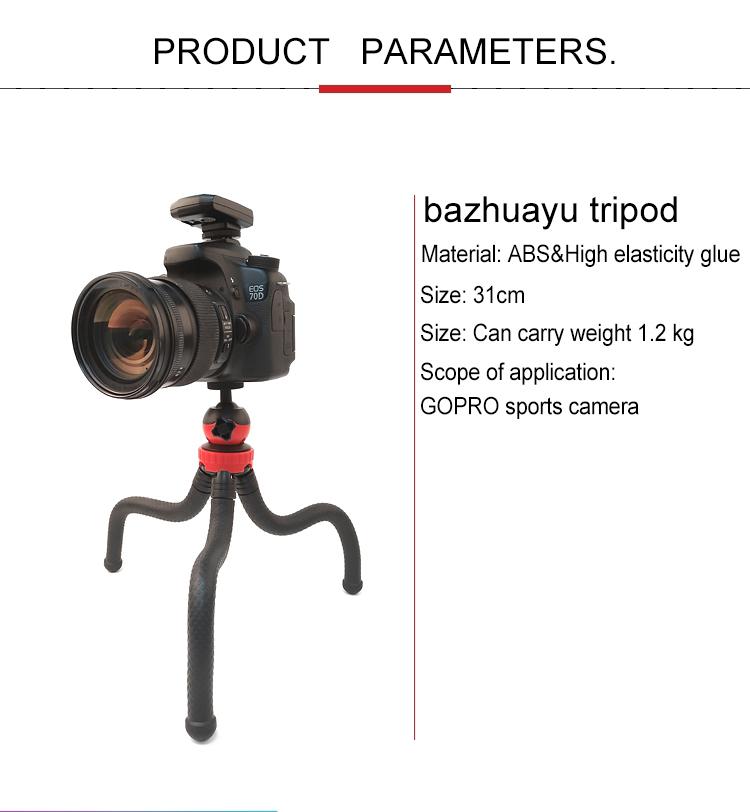 Mini Octopus Soporte para trípode flexible con abrazadera para teléfono para iPhone, Galaxy, Huawei, GoPro Hero11 Black / HERO10 Black / HERO9 Black / HERO8 Black /7/6/5/5 Session /4 Session /4/3+ /3/2/1, Xiaoyi y otras cámaras de acción, GP271