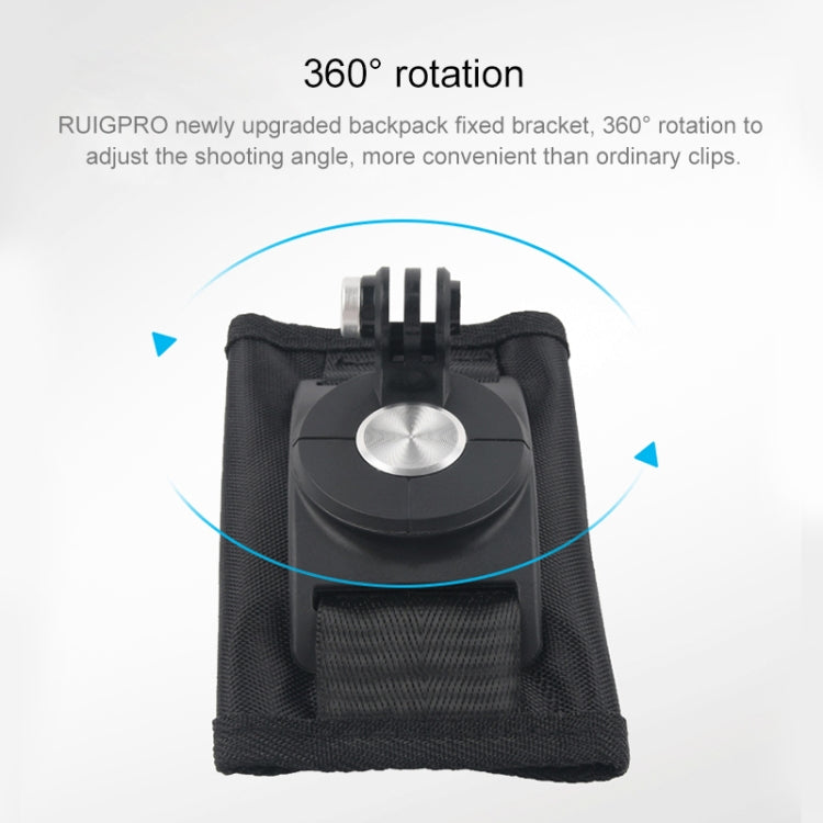 Soporte giratorio de 360 grados para correa de liberación rápida, soporte para mochila de hombro para GoPro Hero11 Black / HERO10 Black /9 Black /8 Black /7/6/5/5 Session /4 Session /4/3+ /3/2/1, DJI Osmo Actiony otras cámaras de acción