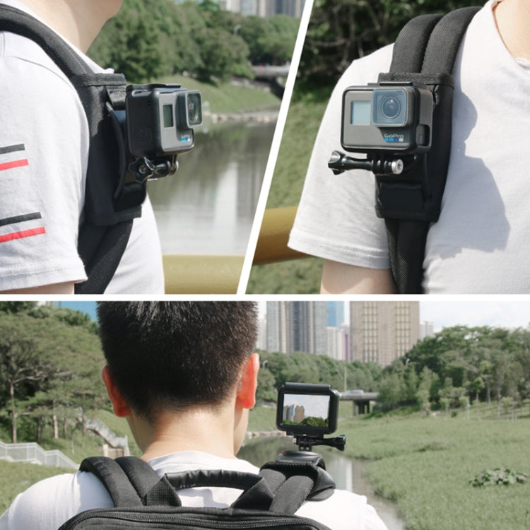 Soporte giratorio de 360 grados para correa de liberación rápida, soporte para mochila de hombro para GoPro Hero11 Black / HERO10 Black /9 Black /8 Black /7/6/5/5 Session /4 Session /4/3+ /3/2/1, DJI Osmo Actiony otras cámaras de acción